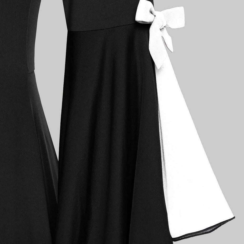 Aniywn Aniywn Plus Size Womens Halloween Tops, Flare Long Sleeve Sequined Lace Up Gothic Costume Tunic Tee Shirt White