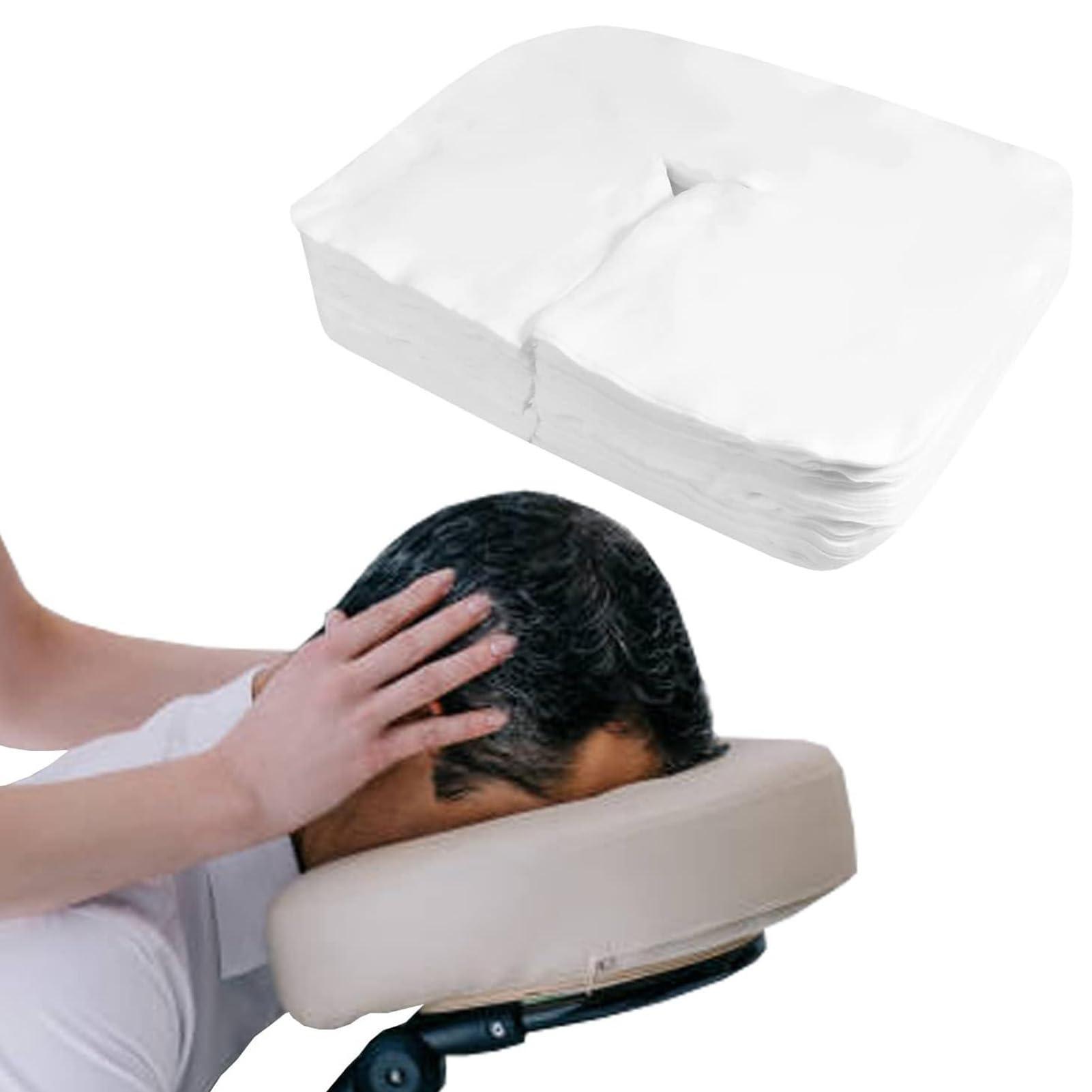 HOHXFYP HOHXFYP 200Pcs Disposable Face Cradle Covers, Soft Non Woven Fabric Massage Face Covers/Headrest Covers for Massage Tables, Massage Chairs & Home Salon