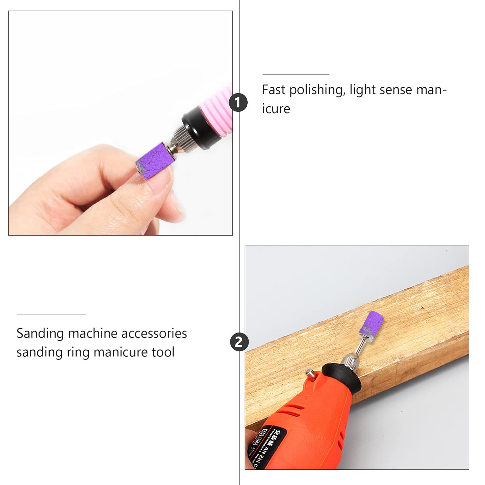 HEALLILY 100pcs Manicure Circle Sandpaper Cloth Purple Manicure Tools