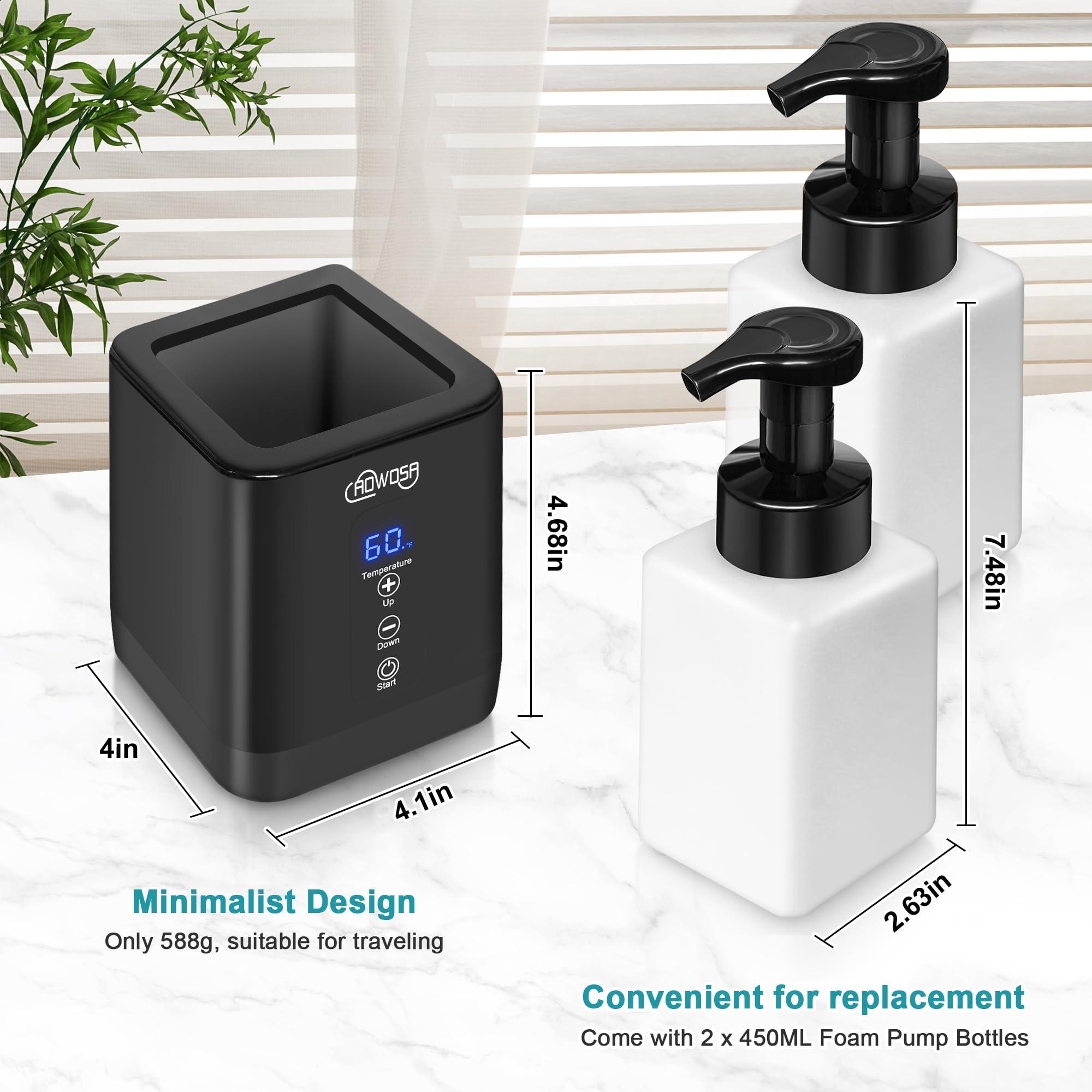 AOWOSA Hot Lather Machine for Shaving Professional Lather Maker for Men Face Shaving Large Capacity Shaving Foam Machine for Home Use Salon Barber Shop, with 2 Foam Bottle and Temperature Digital Display