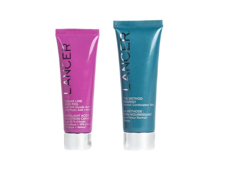 Lancer Lancer Skincare Set: Peel And Nourish Duo Holiday Skincare Kit and Ornament