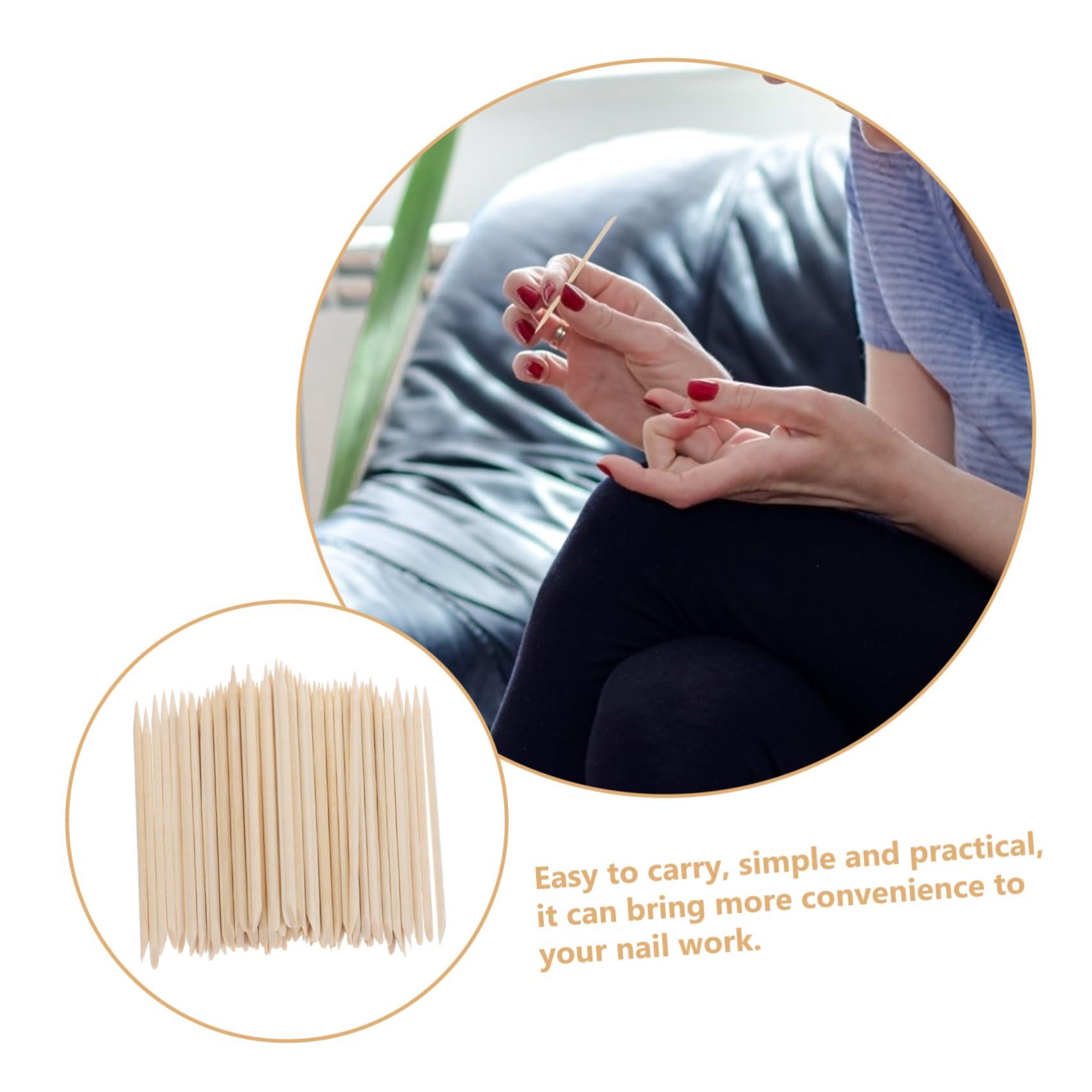 HONMEET HONMEET Nail Cuticle Cleaner Tool 300pcs Nail Art Wood Stick Manicure Wood Nail Stick for Nail Beauty Tool