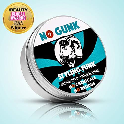 NO GUNK NO GUNK 100% Natural Styling Wax/Pomade for Hair & Beard - Medium Hold - Natural & Organic Ingredients - Styling Funk - Winner, Best Male Hair Product 2018, PURE Beauty Global Awards (Original, 50g)