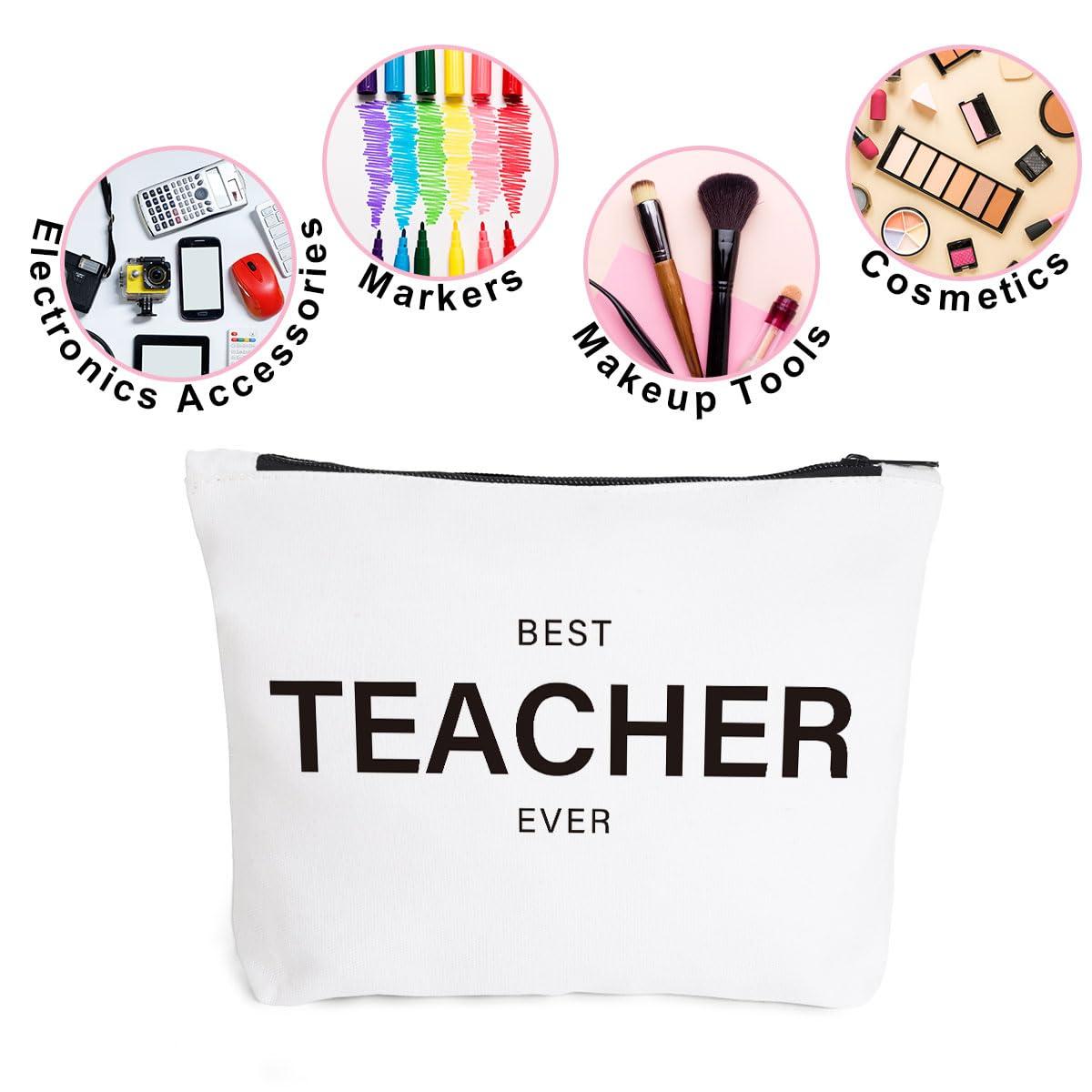 YUANHAO YUANHAO Teacher Makeup Bag, Teacher Gift Ideas Cosmetic Bags, Teacher Christmas Valentines Day Birthday Gifts Cosmetic Bag, Preschool Teacher Gifts for Teachers Women Make Up Bags