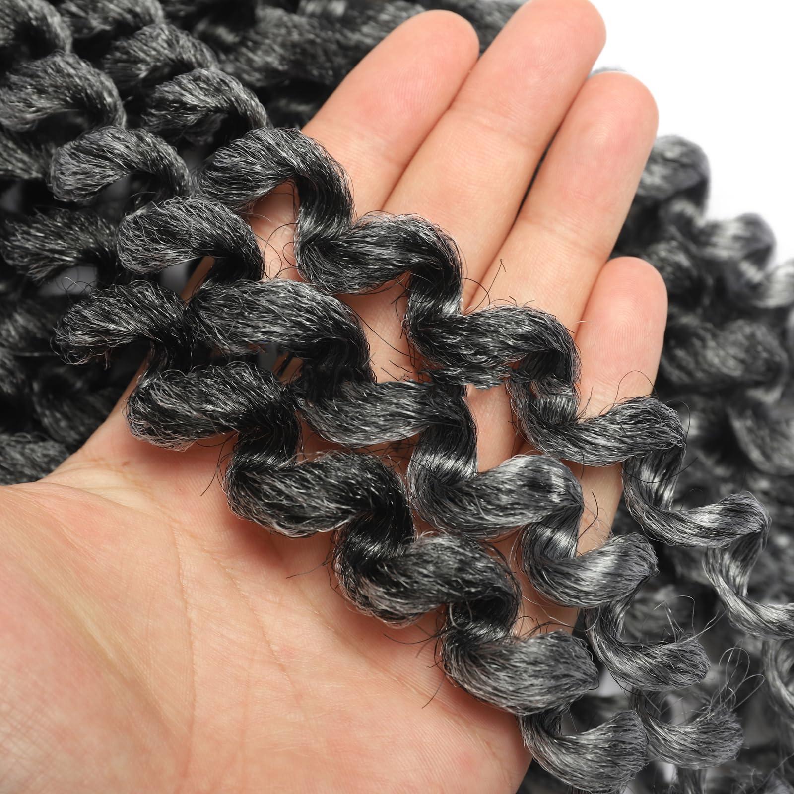 Svolna 3Packs 2X Ringlet Wand Curl 12 Inch Jamaican Bounce Crochet Hair Synthetic Crochet Braids Hair Extensions Crochet Braiding Hair 20 Roots (12Inch (Pack of 3), TGrey)