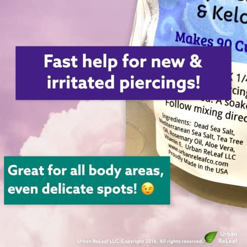 Urban ReLeaf Urban ReLeaf Piercing Relief Sea Salt Concentrate AFTERCARE 6 oz. Bag! Makes 90 Cups! Safely Clean, Soothe, Gently Heal Irritated & Keloid Bump Piercings. Dead Sea Salt, Tea Tree, Rosemary
