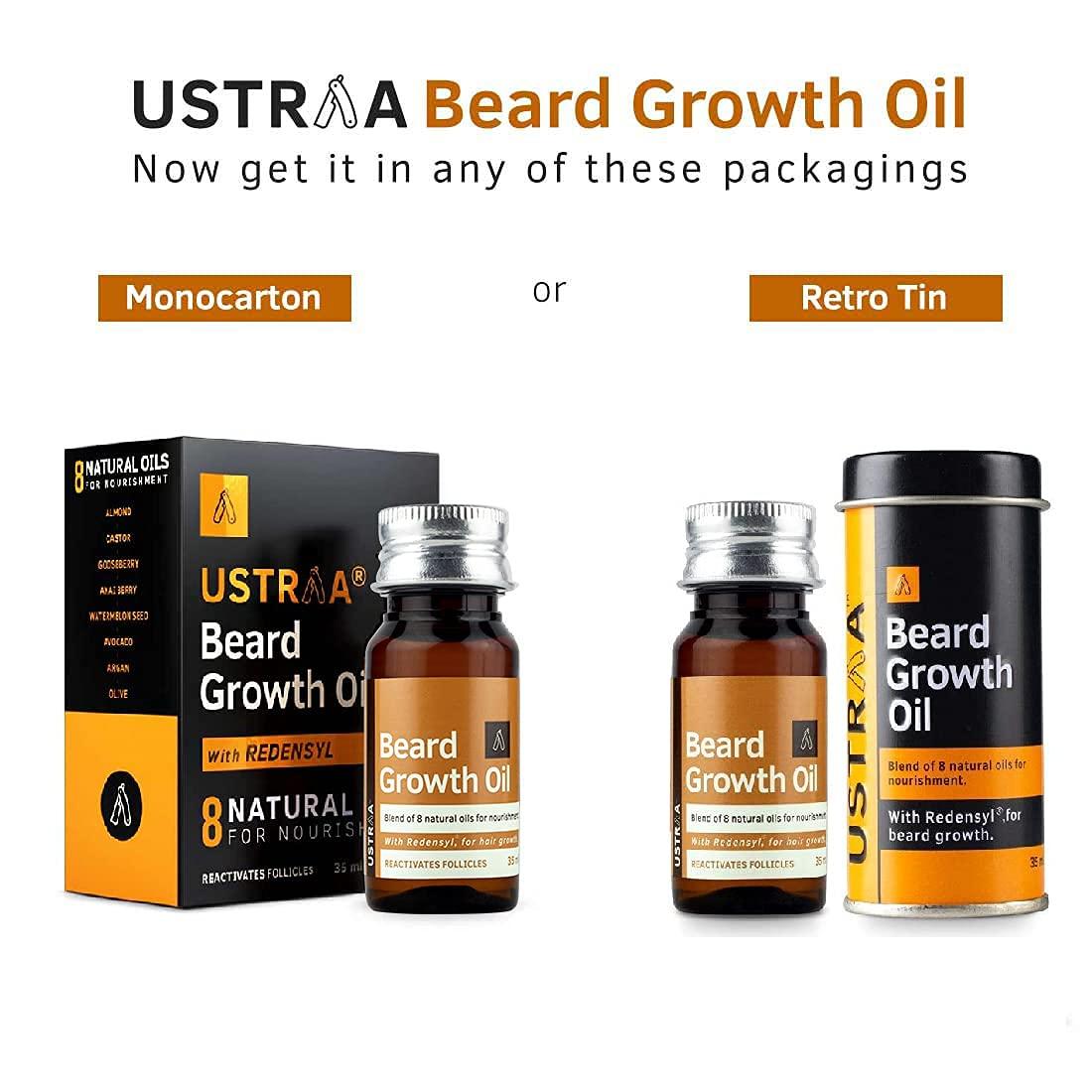 Generic Generic Ustra\'a Beard Growth Oil - 1.18 Fl Oz- More Beard Growth, With Redensyl, 8 Natural Oils including Jojoba Oil, Vitamin E, Nourishment & Strengthening, No Harmful Chemicals, Clear
