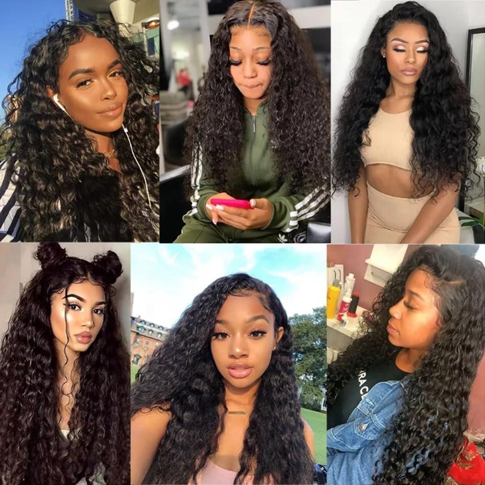 SINGLE BEST SINGLE BEST Human Hair Bundles Water Wave 30 Inch, Premium Deep Wave Bundles Human Hair 1 Bundle, Unprocessed Brazilian Virgin Curly Wet and Wavy Human Hair Bundles, Weave Bundles Natural Color