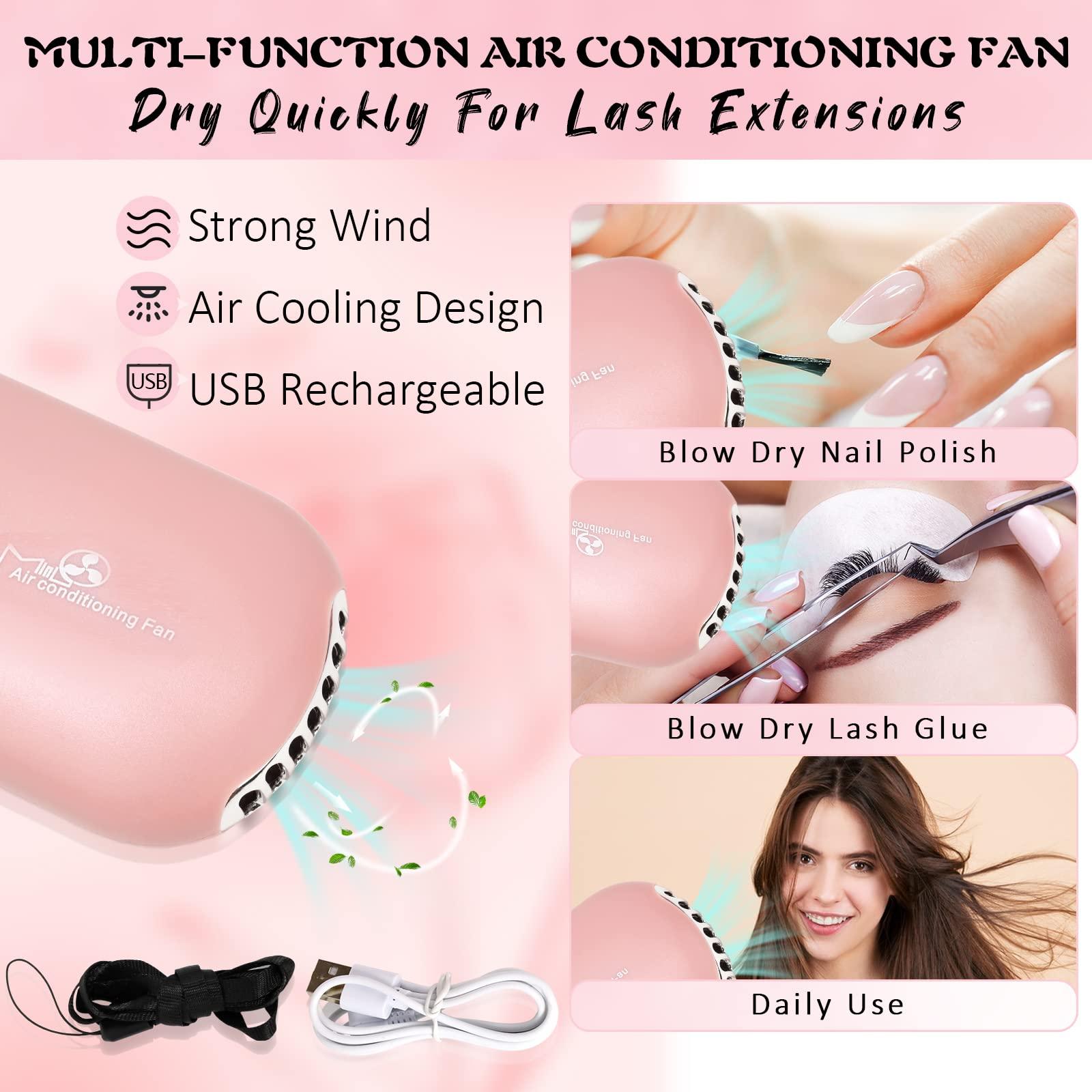 EMEDA EMEDA Lash Shampoo for Lash Extensions Lash Cleaning Kit 150ml with Lash Fan Dryer Lash Extension Cleanser Oil Free Foam Soap Lash Bath with Rinse Bottle, Brush, Hair Band