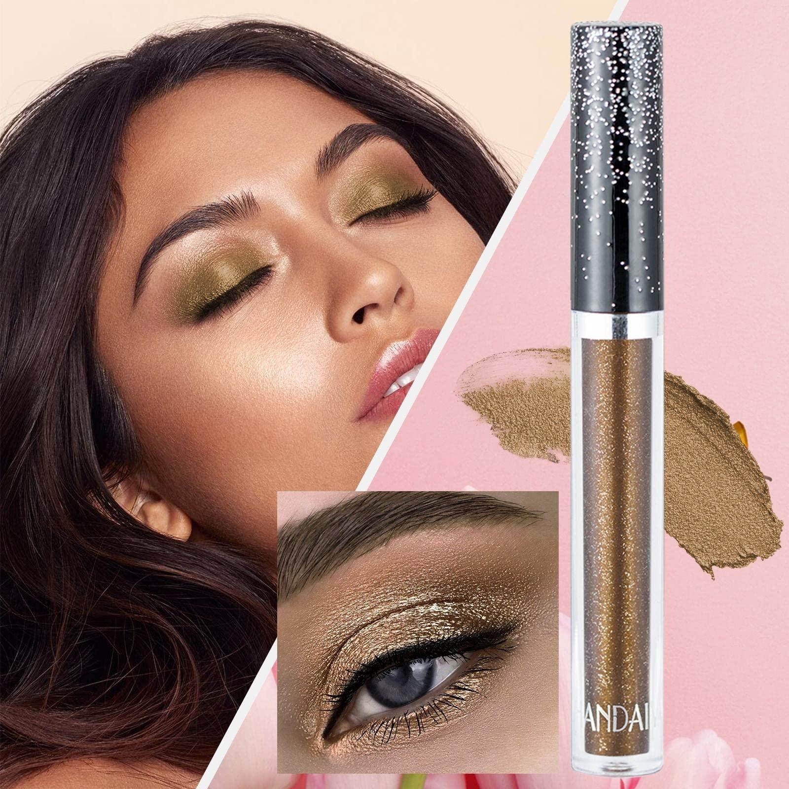 Fujiuia Fujiuia Eyes Makeup - White Highlighter Diamond Eye Single Shadow Makeup Tear 12-Color 2.5ml Shadow Eye Silkworm Shadow Eye Shiny Pearly Eyeshadow (I, One Size)