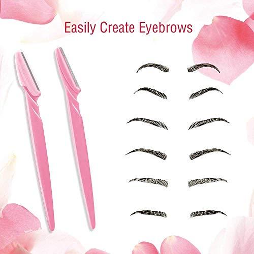 ACKLLR 24 Pieces Eyebrow Razor Shaper Trimmer Shaver Women Men Facial Razor with Precision Cover by ACKLLR,Green Pink Yellow