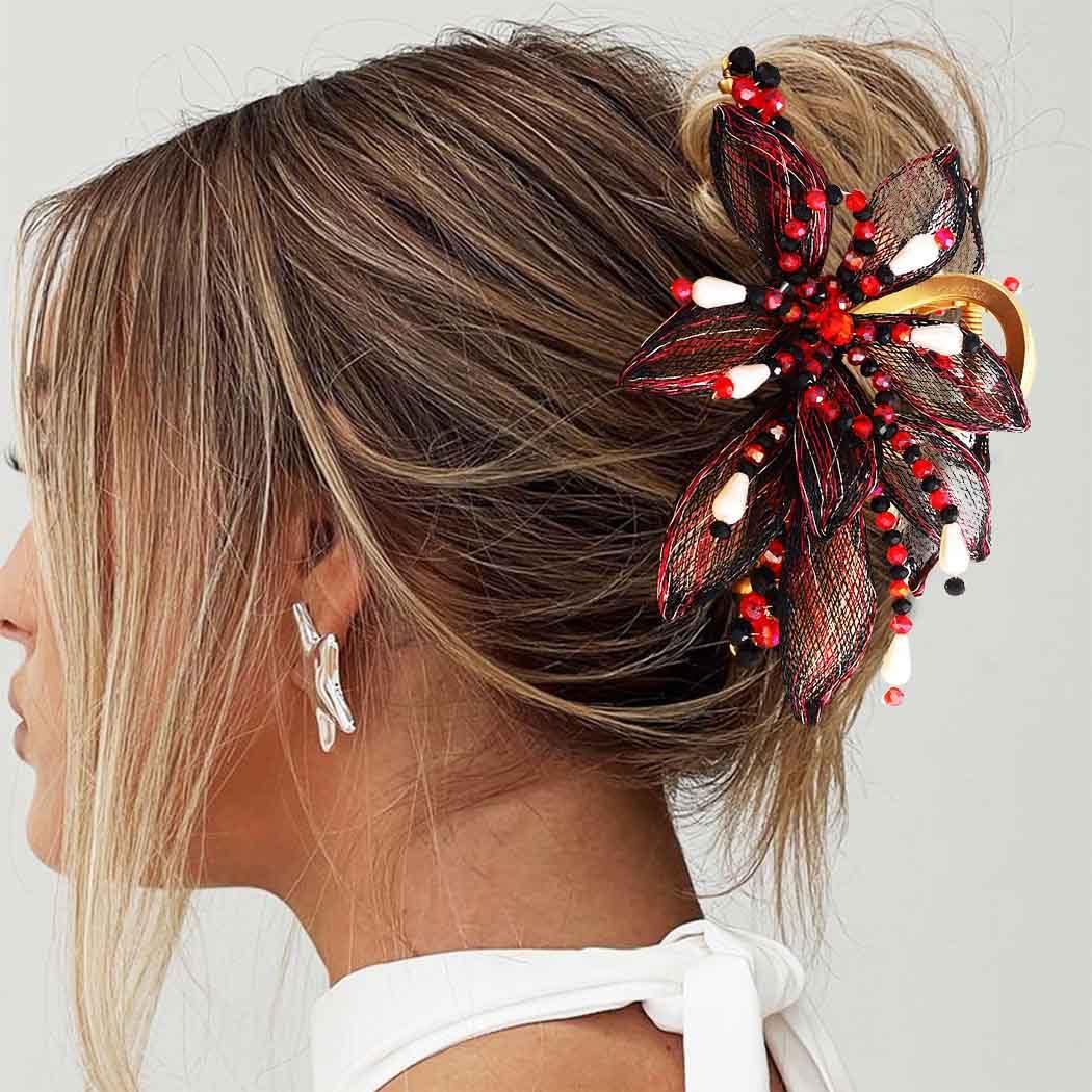 BARTOSI BARTOSI Gold Hair Claw Clips Copper Wire Flower Hair Clips Metal Claw Clips for Thick Hair Hair Accessories for Women