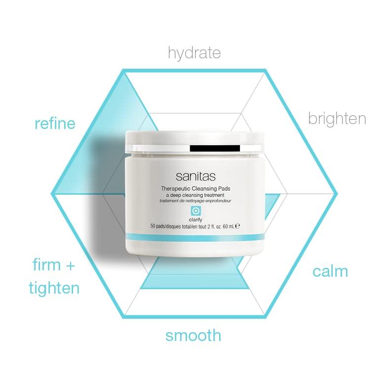 Sanitas Sanitas Skincare Therapeutic Cleansing Pads, Clarifying Treatment, Salicylic Acid, Niacinamide, 50 pads / 2 Ounces
