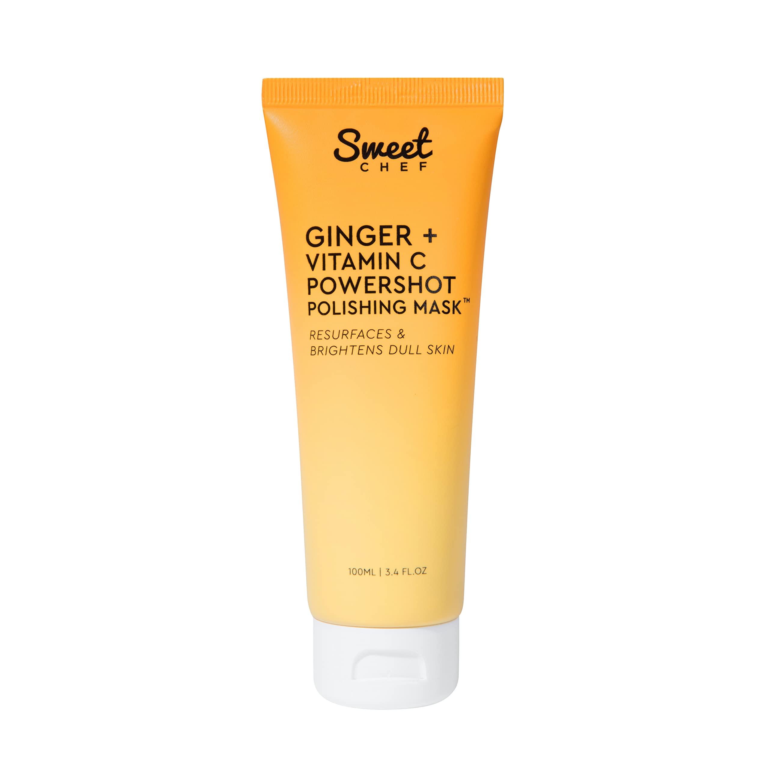 Sweet Chef Sweet Chef Ginger + Vitamin C Powershot Polishing Mask - Brightening Face Mask for Dark Spots & Uneven Skin Tone + Maca, Rice Powders & AHA Face Exfoliant & Resurfacing Mask (3.4oz)