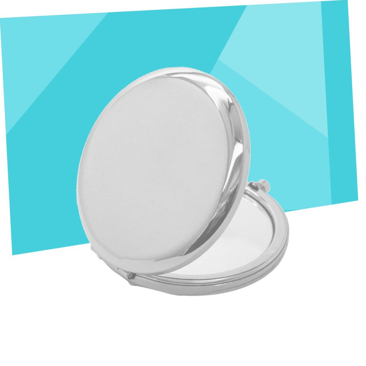 OSOLADY OSOLADY Double Side Mirror Folding Poratble Mirror Makeup Mirror Pocket Mirror Circle Mirrors Mirror for Purse Portable Mirror Double Sided Mirror Silver