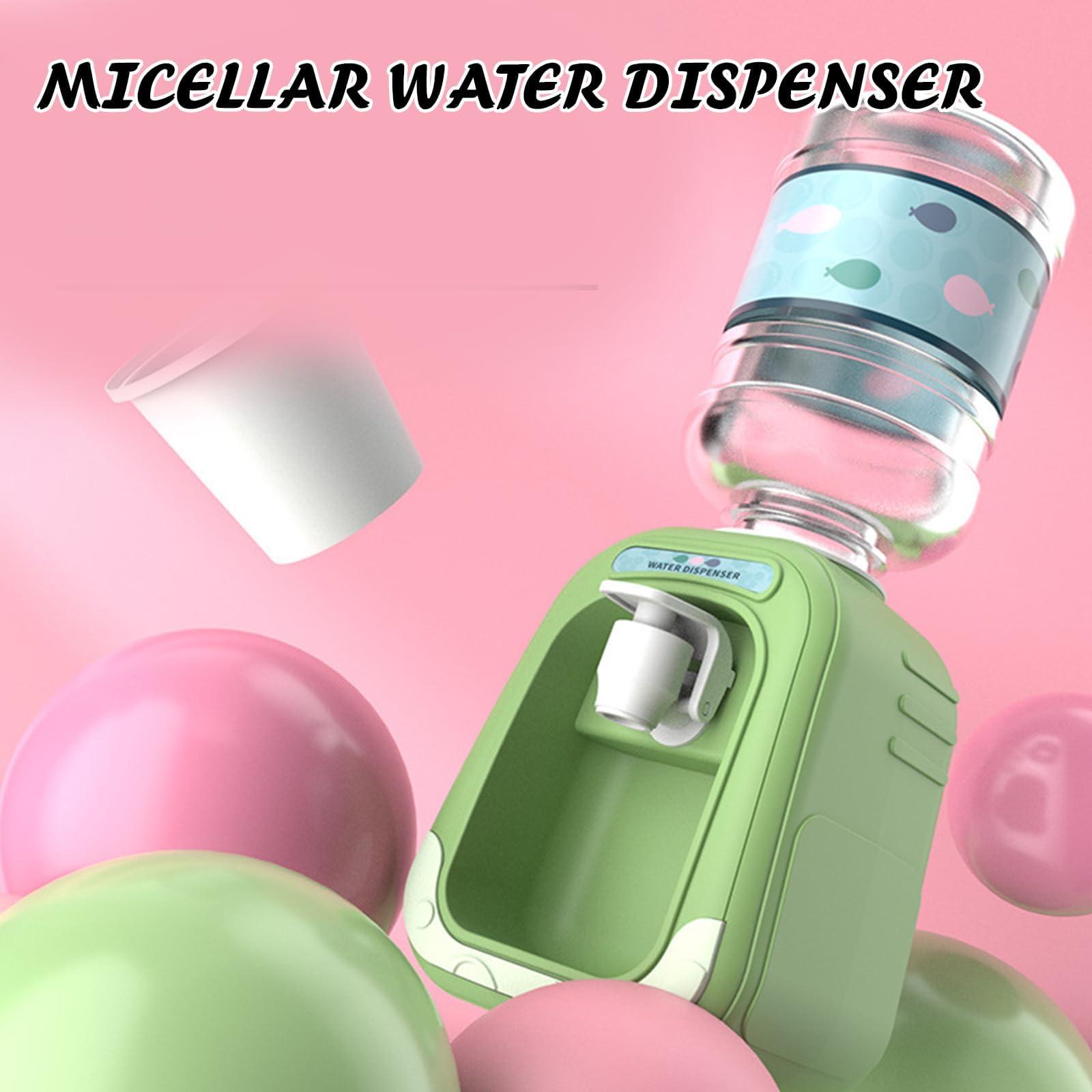 TGLIFEVER Micellar Water Dispenser, 2024 New Mini Dispensador De Agua Micelar, Mini Water Dispenser for Makeup Remover, Mini Micellar Water Dispenser Machine (2PCS Green(with 10Pcs Facial Cotton Pads))