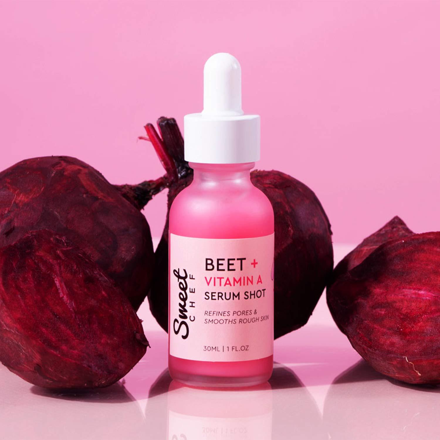 Sweet Chef Sweet Chef Beet + Vitamin A Serum Shot - Vitamin A (Retinol) Serum for Face with Seaberry Extract - Hydrates + Smooths the Look of Rough Skin and Pores for a Radiant Glow (30ml / 1 fl oz)