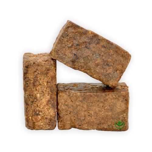 Plant Guru Raw African Black Soap 2 lbs. Bulk Bars 100% Pure Natural From Ghana. Acne Treatment, Aids Against Eczema & Psoriasis, Dry Skin, Scars and Dark Spots. Great For Pimples, Blackhead.