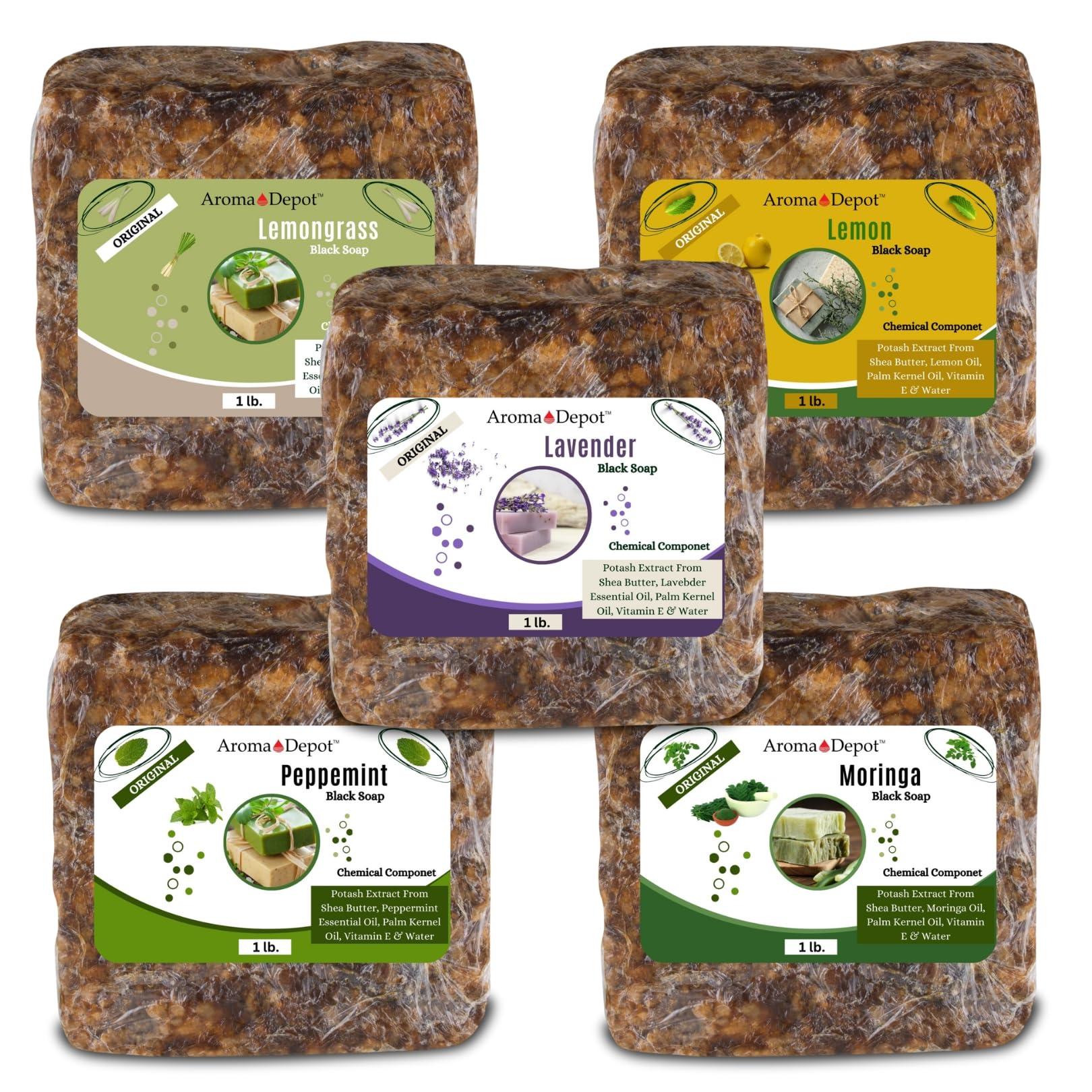 Aroma Depot Aroma Depot Raw African Black Soap Bars From Ghana (3 lbs.)