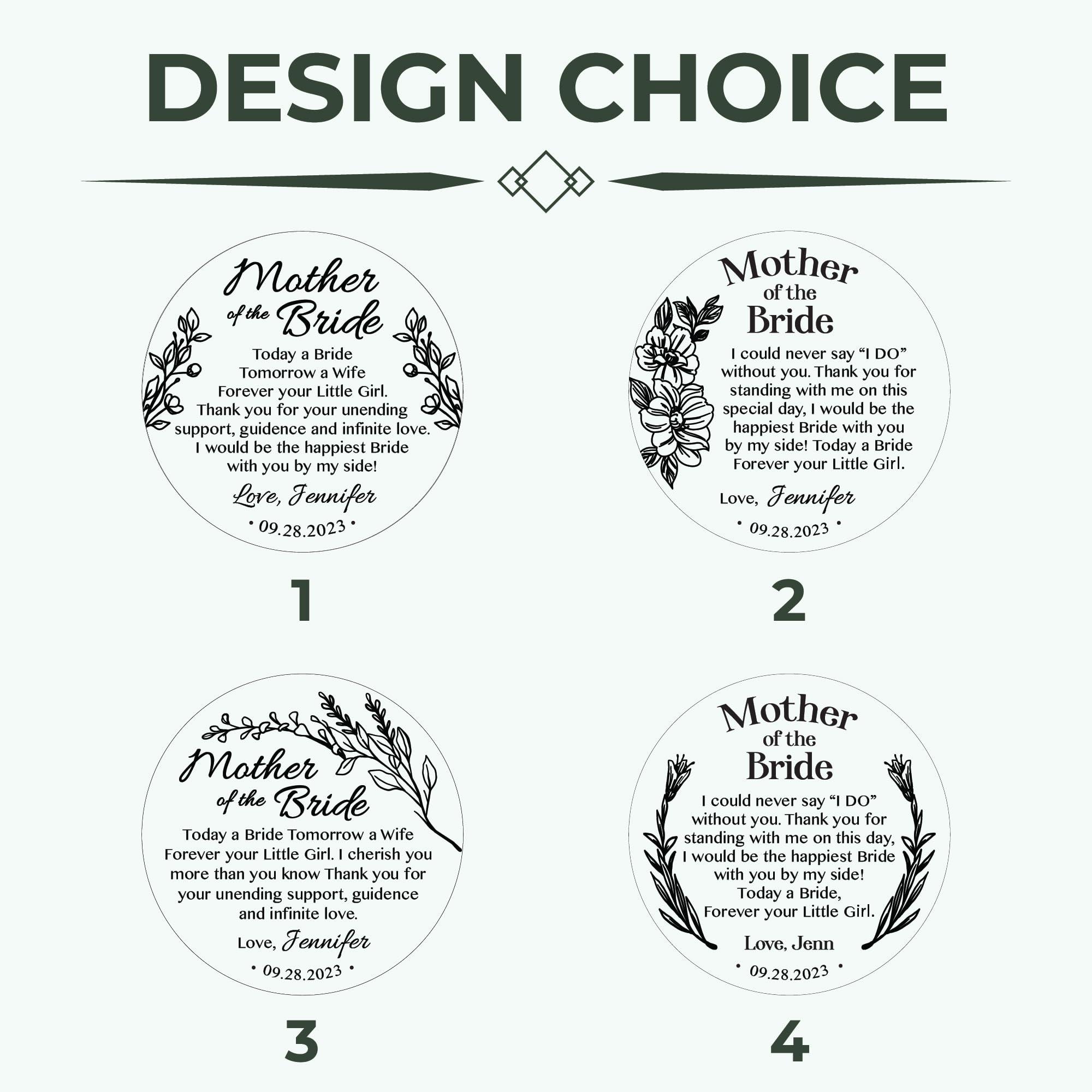 MINUTESTRY MINUTESTRY Mother of The Bride Pocket Mirror, Custom Compact Mirror for Mom on Wedding, Gift from Bride, Mom Wedding Gift, Wedding Jewelry