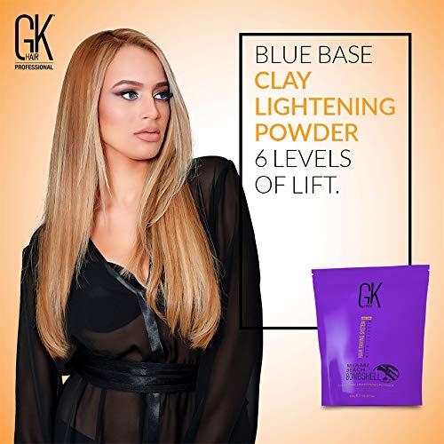 GK HAIR GK HAIR Global Keratin Miami Beach Bombshell Blue Balayage Lightening Powder 450g Taming Blonde Purple Treatment Smoothing Toning Straightening Blowout Treatment Removes Yellow Orange Brassy Tones