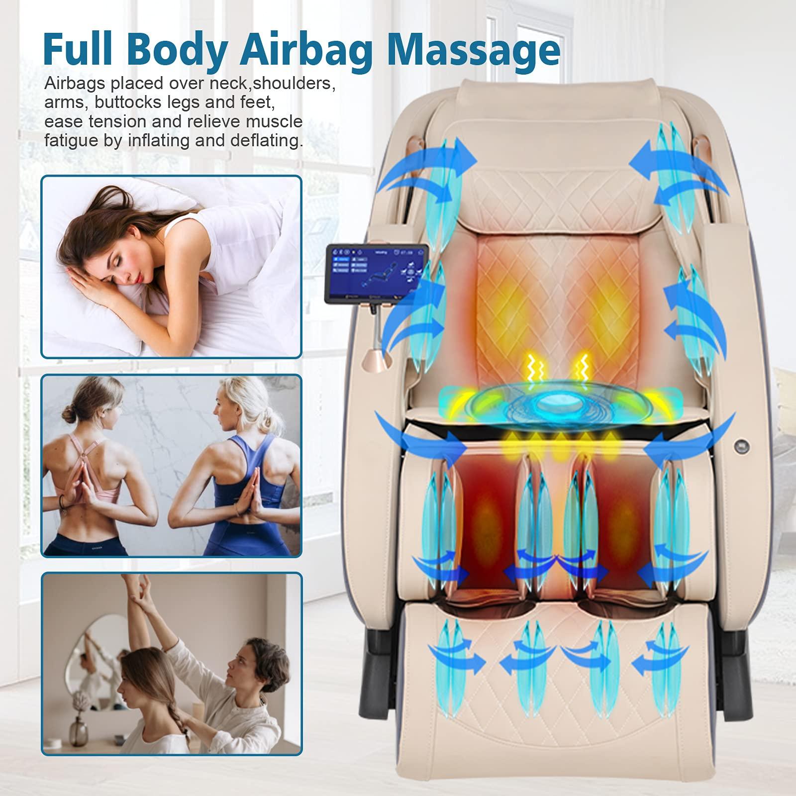 OWAYS OWAYS Massage Chair,APP Controlled 4D Massage Chairs,SL-Track Full Body Shiatsu Massage Chair Recliner with Yoga Stretching,Anion,Zero Gravity Massager,Bluetooth,Heating,Foot Roller+Foot Massager