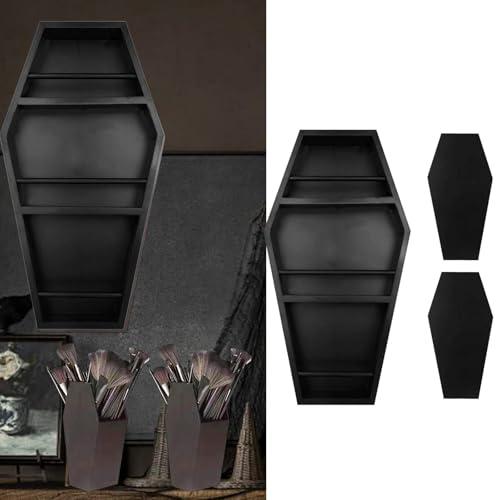 XWXLIJV XWXLIJV Wall Mounted Cosmetic Storage Rack Cosmetic Display Case with 2 Makeup Brush Storage Box Black Makeup Organizer for Bathroom