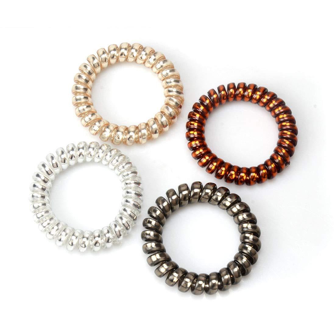 DYMSUP 10 PCS Spiral Hair Ties No Damage for Thick Hair, Hair Scrunchies for Women\'s Hair Ponytail Holders Plastic Hair Elastics Hair Bands Hair Coils