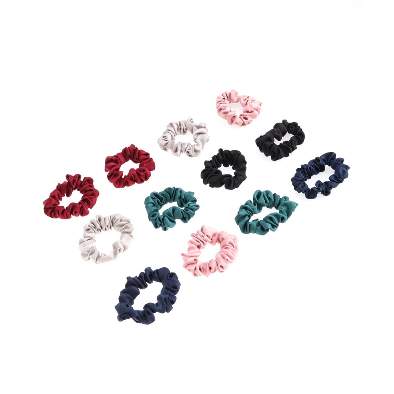 TOVINANNA 12pcs Girl Hair Scrunchy Hair Bands Hair Bands for Womens Hair Scrunchies for Hair Ribbons Satin Hair Scrunchies Satin Hair Tie Hair Bow Ponytail Holder Scrunchies for Women TOVINANNA