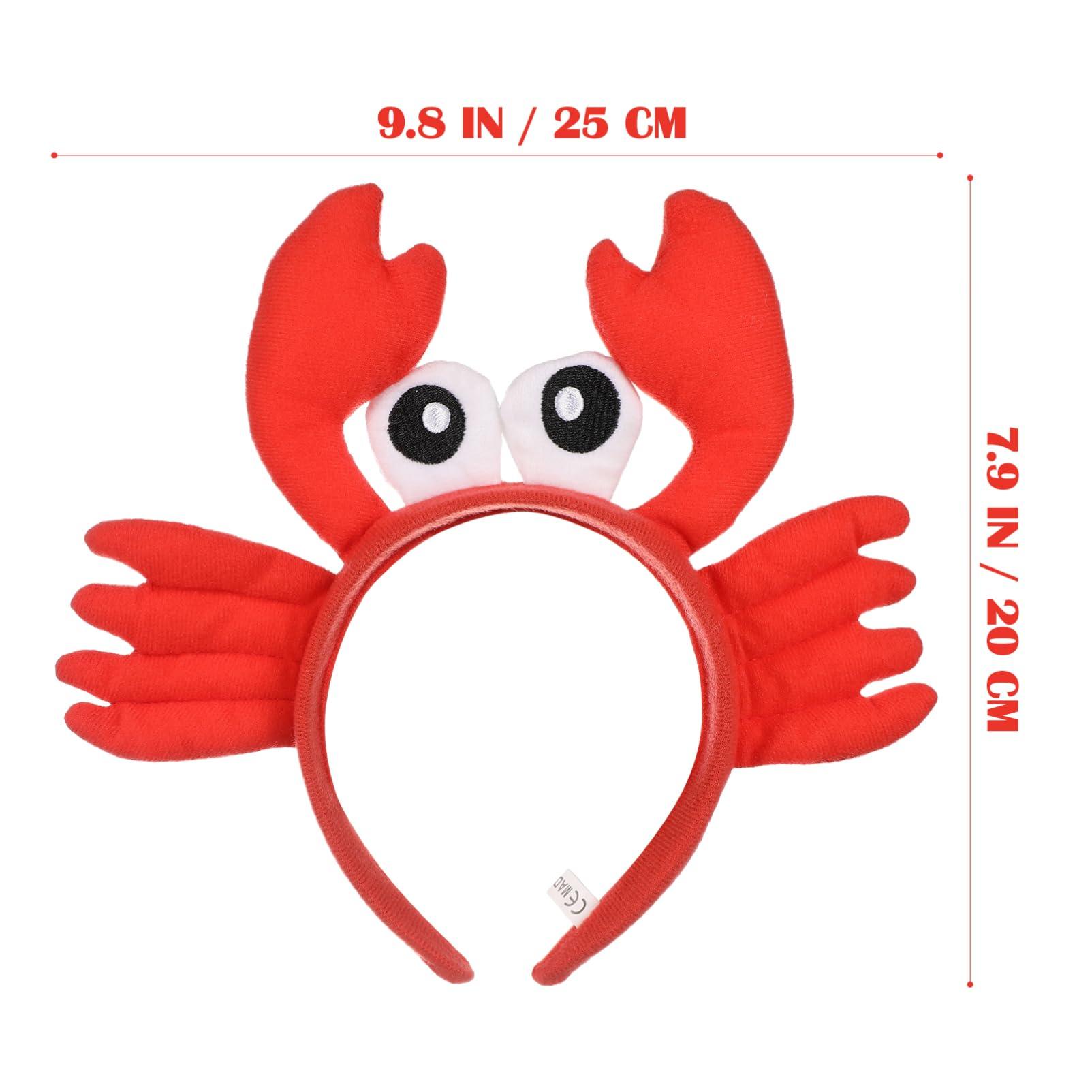 Kisangel Kisangel Crab Eyes Headband Mr Krabs Costume Eyes 2pcs Cute Crab Headband Adult with Eyes and Claws Crab Costume Sea Animal Headbands Crab Headband Fancy Dress