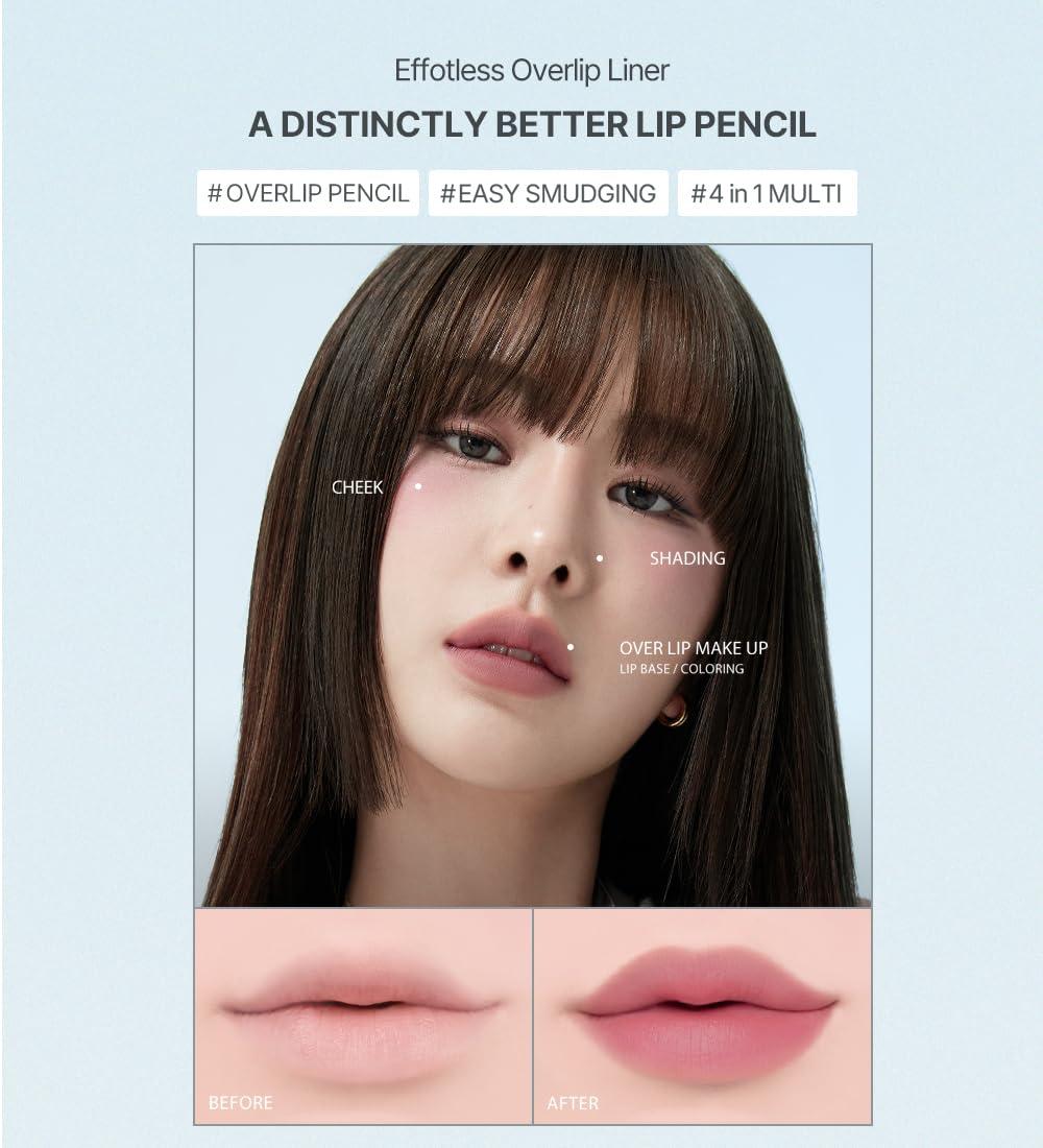 Heart Percent Heart Percent Dote On Mood Lip Pencil, Long-Lasting Creamy Lip Crayon Smooth Color Liner Retractable Lipstick Pencil 0.8g, 18. Fig Rose