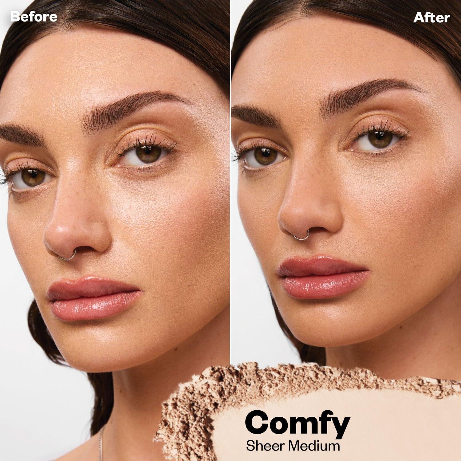 Kosas Kosas Mini Cloud Set Face Setting Powder - Smoothing Shine Control, Soft, Sheer Translucent Makeup Finish, Portable & Long-Lasting Loose Pressed Baking Powder - Comfy (Sheer Medium)