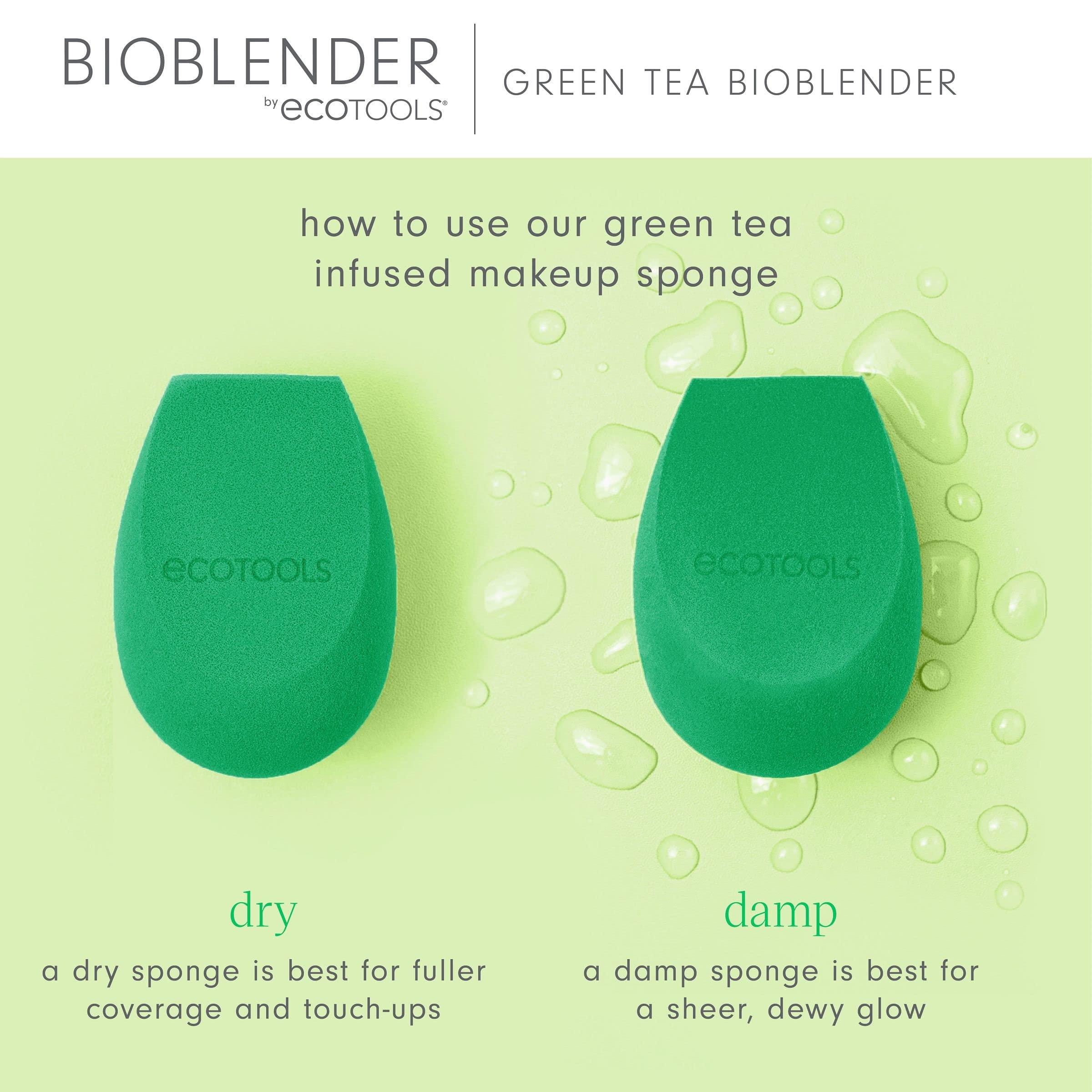 EcoTools EcoTools Green Tea Bioblender, Compostable Makeup Blending Sponge, For Foundation & Base Coverage, Skin-Calming, Natural Infusion, Cruelty Free & Vegan, Packaging May Vary, 1 Count