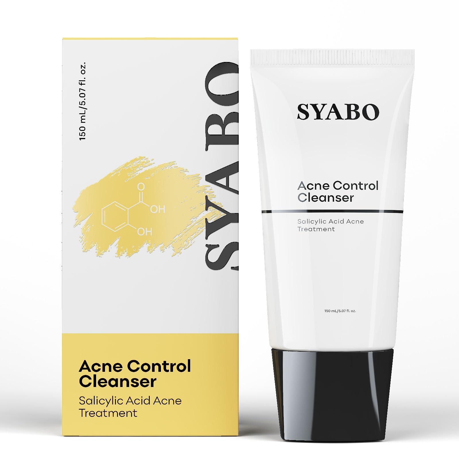SYABO Salicylic Acid Face Cleanser, Daily Gentle Acne Cleansing Face Wash for Acne, Pore, Blackheads, Breakouts, Cleansing Gel for Oily & Sensitive Skin, 5.07 FL OZ