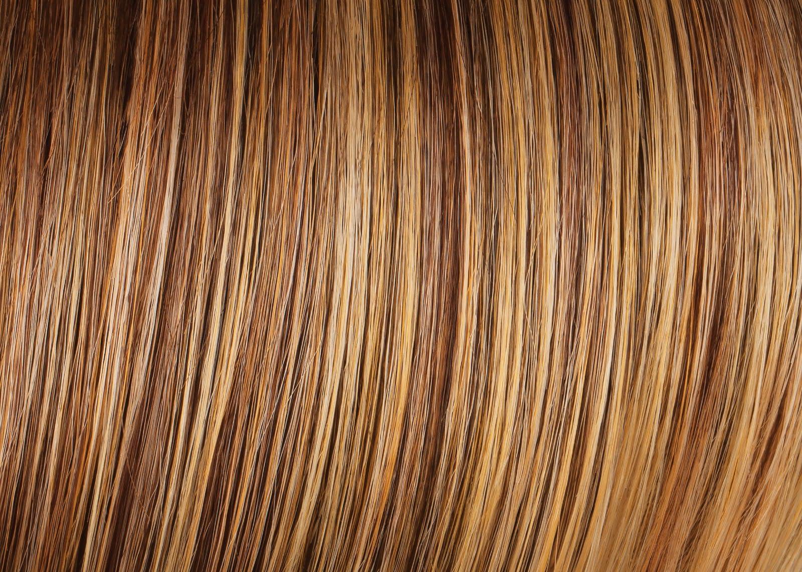 Hairdo & Maxwigs Clip in Bangs 5\" Long Front Color R29S+ Glazed Strawberry - Hairdo Extensions 9.5\" Face Framing Sides Tru2Life 100% Heat Friendly Synthetic Hairpiece Flequillo Postizo con Pinzas Maxwigs Booklet