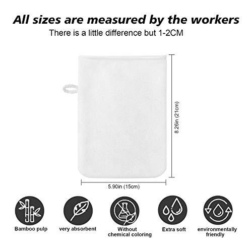 PHOGARY PHOGARY 10 Pack Microfiber Body Wash Mitts, Soft Face Mitten, Bath Spa Cloth, Reusable Makeup Remover Mitt Gloves, European Style Wash Cloth,6×8inch (white)