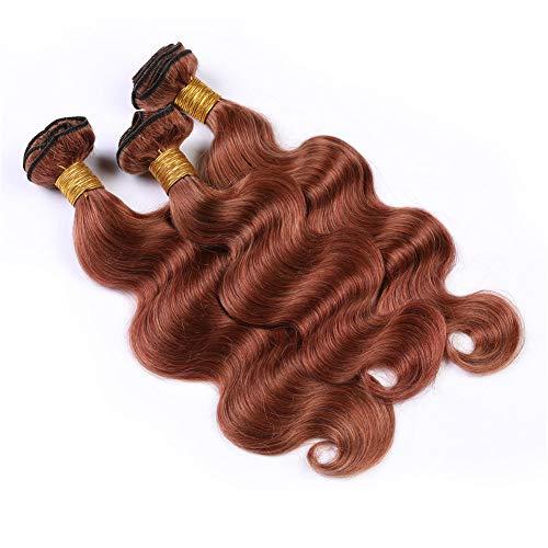 Tony beauty hair Tony Beauty Hair #33 Dark Auburn Body Wave Human Hair Weave Bundles Copper Red Brazilian Wavy Human Hair Weft Extensions Reddish Brown Virgin Hair 3 Bundles Deals (18 20 22)