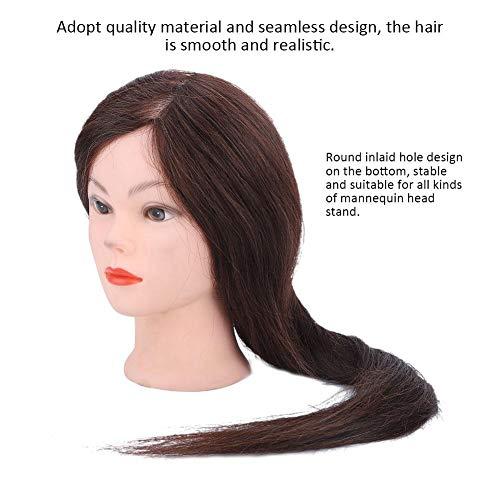 Focket Manikin Head Hair Practice Hair Doll,20Inch Human Hair Dummy Doll Head Human Hair Hairdressing Training Head Model For Hairdresser, Hair Stylist,Barber Shop Practice Hair Cutting