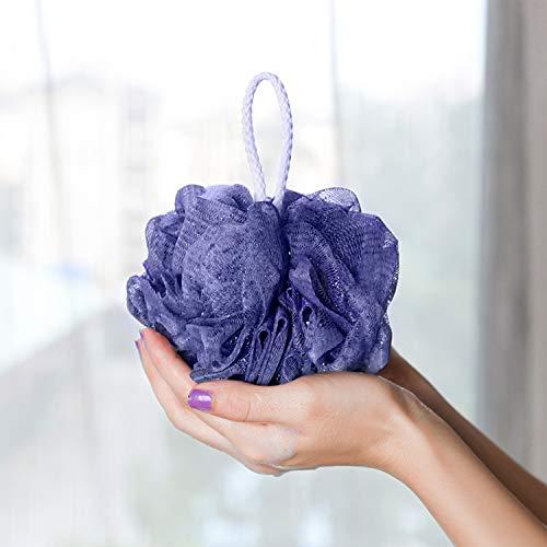 Spa Savvy Spa Savvy Bath Sponges for Shower – 4 Pack Shower Pouf Luffa Sponges – Exfoliating Body Scrubber Bath Loofahs – Loufa Shower Puff Balls, Bulk Mesh Poof Shower Scrunchies Lavender & Retinol Infused