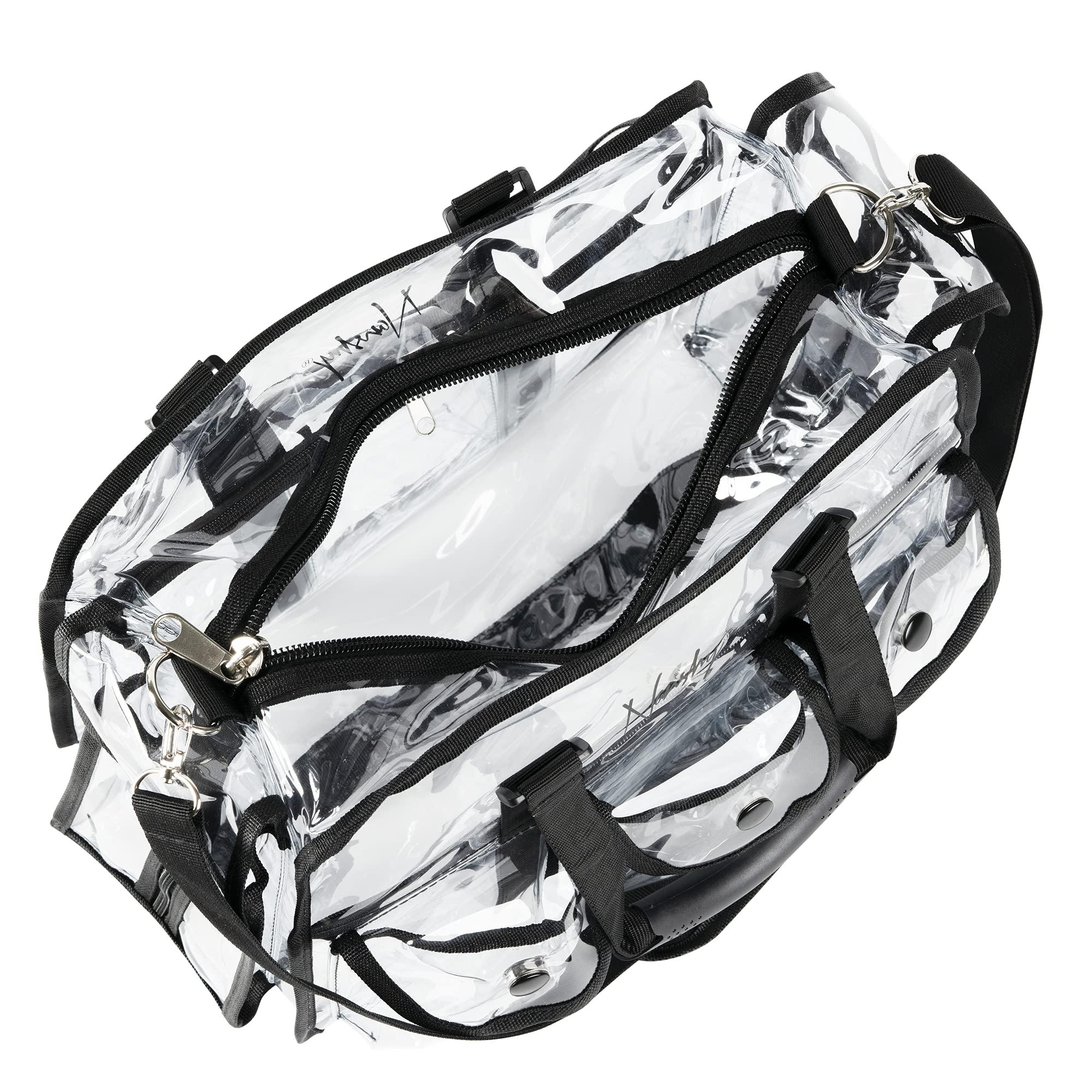 Nanshy Nanshy Professional Makeup Artist Kit Bag - Clear Makeup Artist Travel Case with 8+ Pockets & Strong Handles - Extra Large Professional Makeup Case Organizer - Makeup Artist Supplies - 15.7x11x8 In