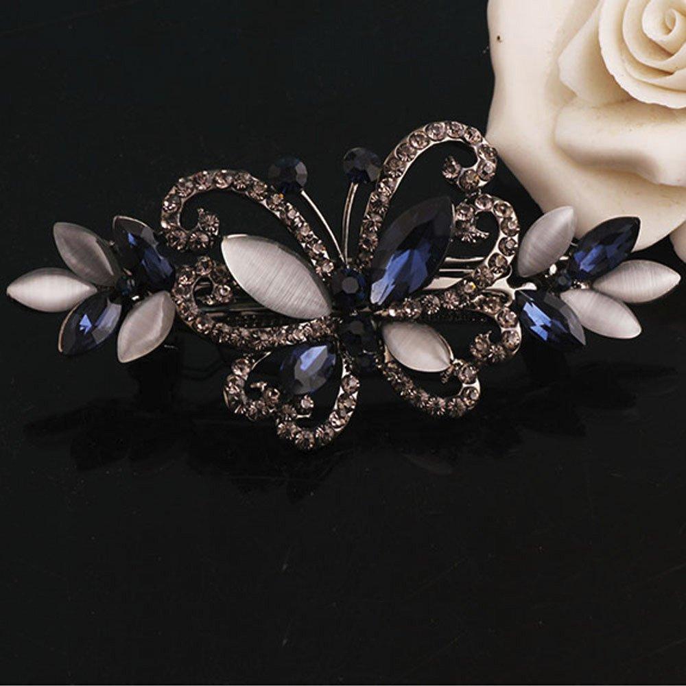 Generic Generic Rhinestone Hair Clips Duck Billed Metal Bow Hair Clips Large Claw Clips Hair Barrettes for Women Fine Hair Wedding Hairpin Bridal Hairpins Delicate Hair Accessories for Girls Women, Purple