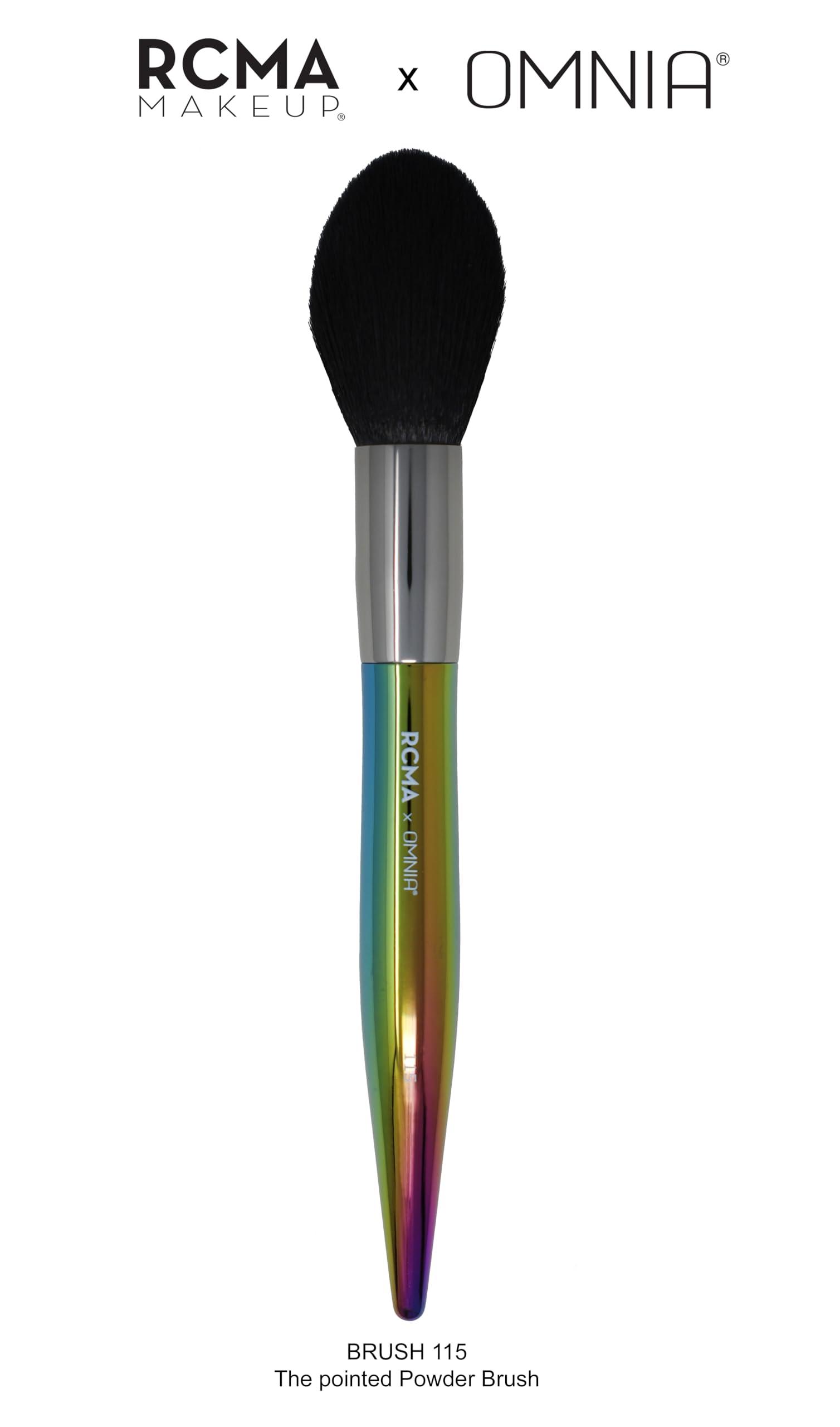 RCMA Makeup RCMA Makeup x Omnia Professional Brush Set 5pc | Premium | Synthetic Fibers | Iridescent Acrylic Handle | Face Powder, Complexion and Foundation Brushes