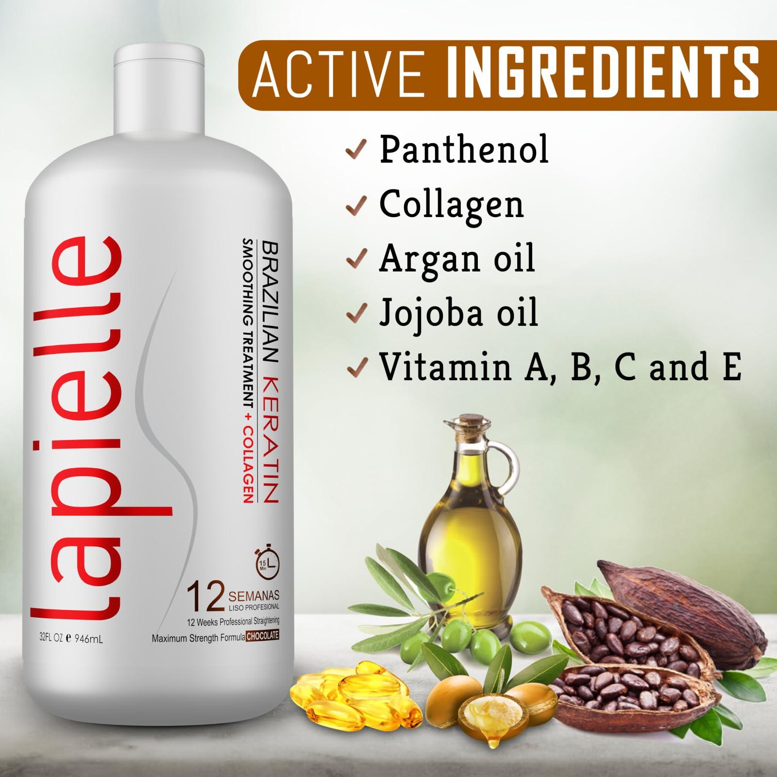 Lapielle Lapielle - Brazilian Keratin with Argan Oil, for Dry and Damaged Hair, Professional use Only(32 FL oz).