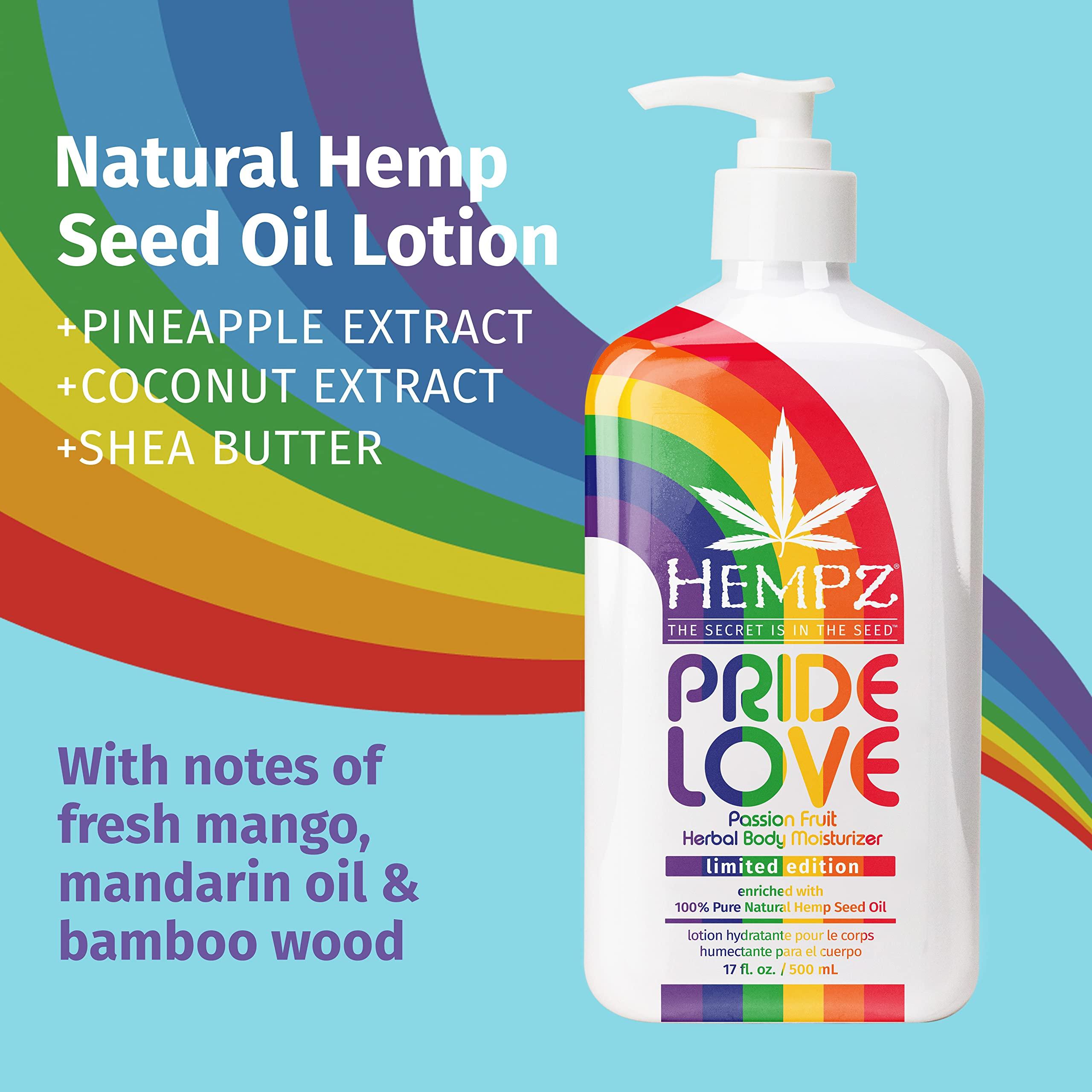 Hempz Hempz Body Lotion - Passion Fruit Pride Love - Limited Edition Daily Moisturizing Cream, Shea Butter, Aloe, Lavender Extract Body Moisturizer - Skin Care Products, Hemp Seed Oil - Large