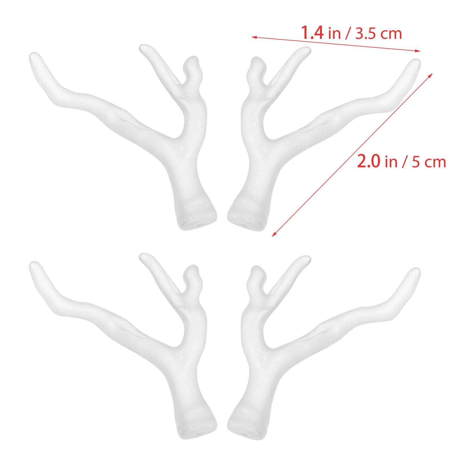 COHEALI COHEALI 50pcs Artificial Deer Antlers Acrylic Reindeer Antlers Faux Deer Horns for DIY Crafts Christmas Hair Clips Headpieces White