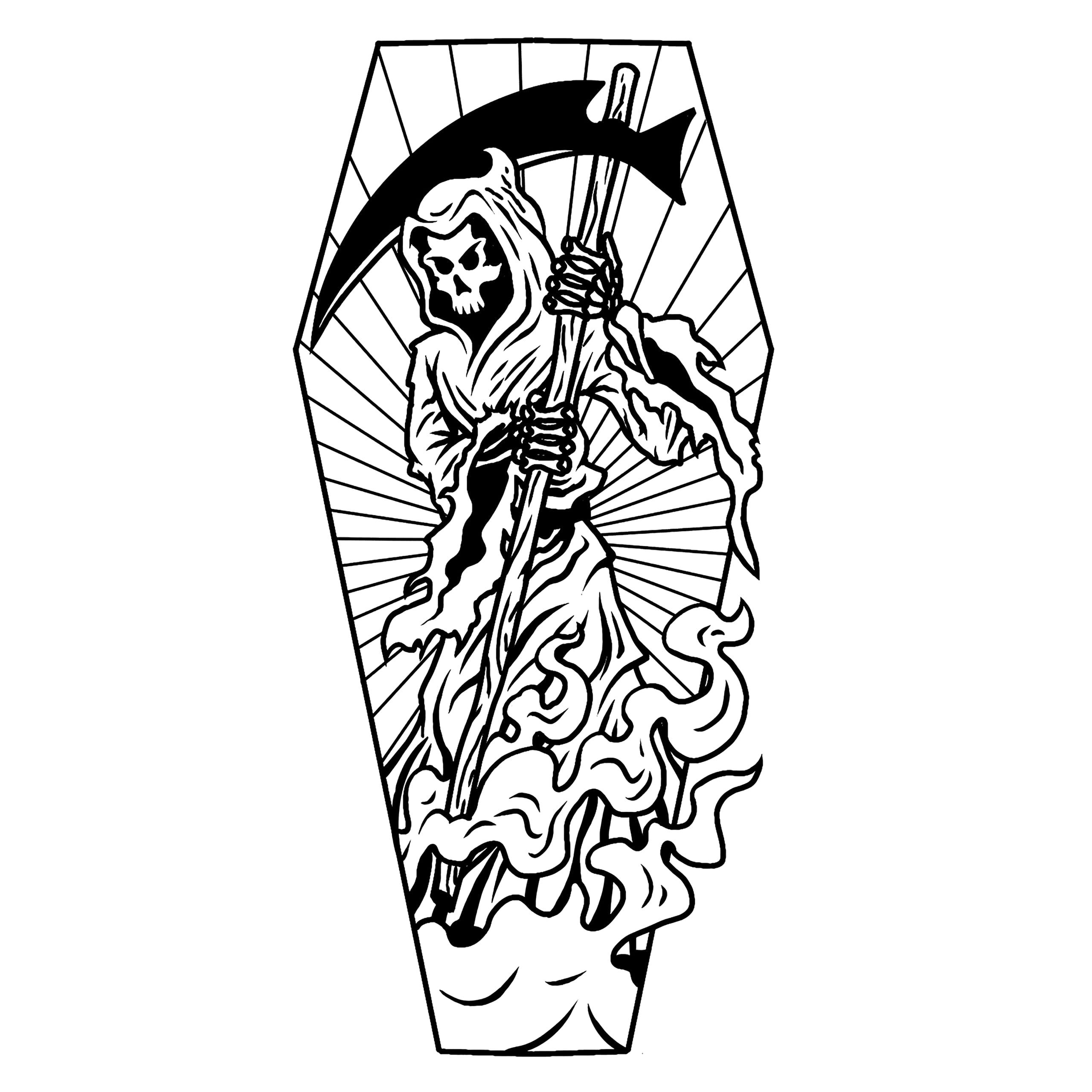 inkbox Inkbox Temporary Tattoos, Extra-Large Semi-Permanent Tattoo, One Premium Easy, Long Lasting, Water-Resistant Temp Tattoo with For Now Ink-Lasts 1-2 Weeks, Supernatural Tattoo 5.5x9 in, Into the Grave