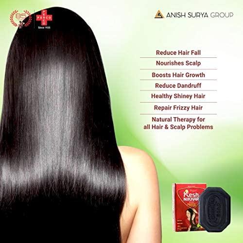 KESH NIKHAR SUPREME Kesh Nikhar Advanced Formula Soap Solid Shampoo Bar Natural Hair Care & Cleansing Soap - Amla, Reetha, Shikakai For Dandruff, with Coconut Oil Dry Hair & Scalp Size 100gm Each (PACK OF 10)