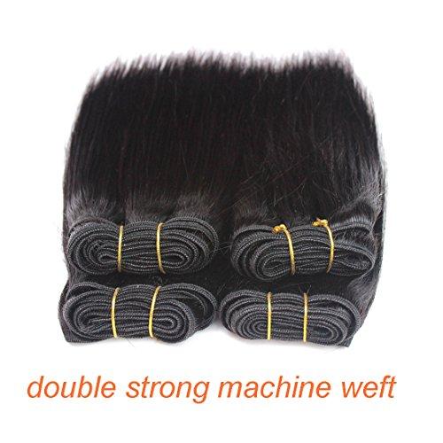 LIYATE LIYATE Brazilian Hair Straight Human Hair Weave Bundles 50g/pcs 4 bundles One Set in Total 200g Short Hair Extensions for Women (8\" 8\" 8\" 8\")