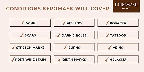 Keromask Keromask Full Coverage Concealer | Dark No 3 | Camouflage Makeup | Waterproof Concealer | Hypoallergenic | Vitiligo, Tattoo, Rosacea, Tattoo Cover |24 Shades