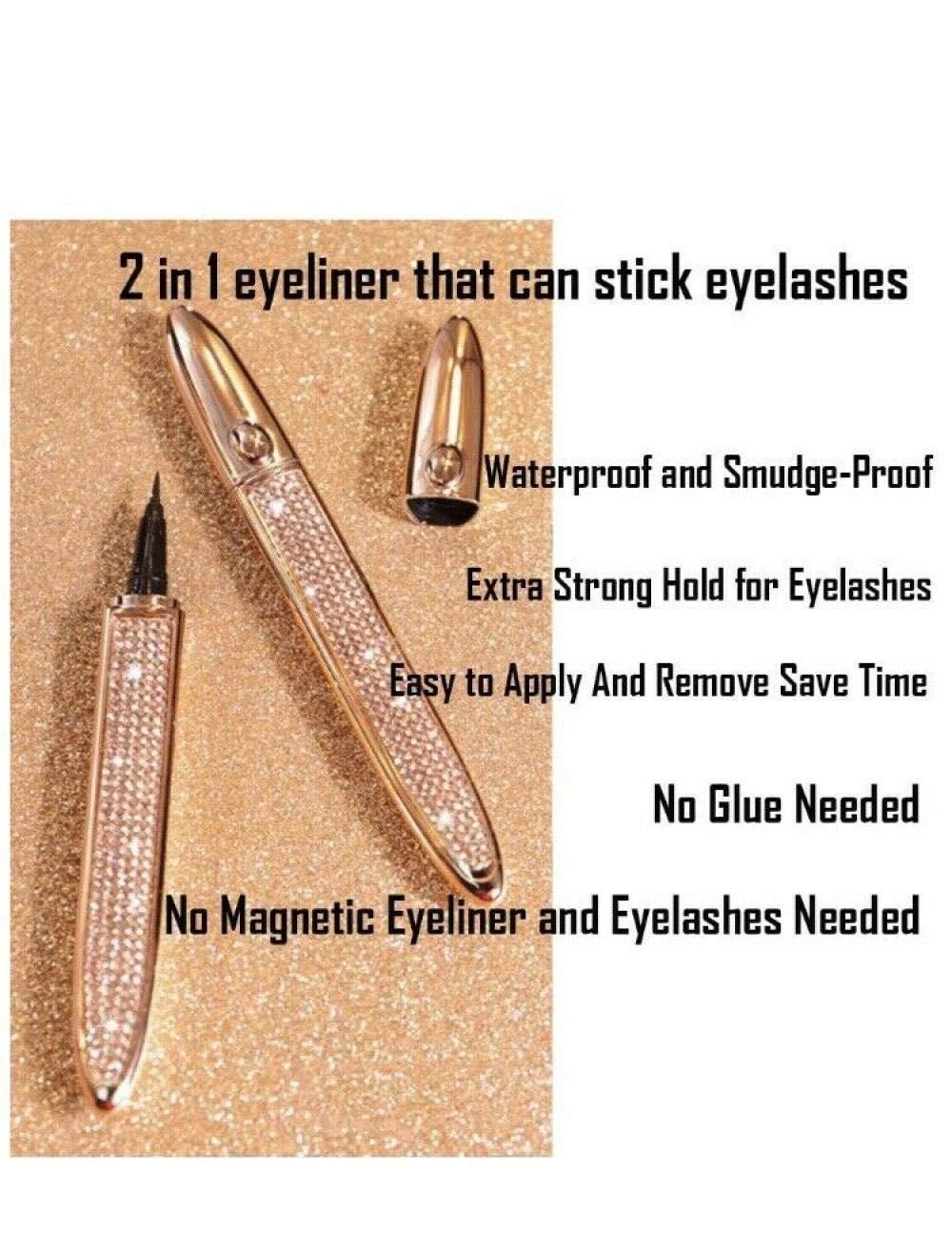 GXRGXR Eye Lash Glue Pen with Eyeliner A 2in1, Magic Lash Glue, Non Magnetic for Eye Makeup Wear Normal False Eyelashes Women Gifts